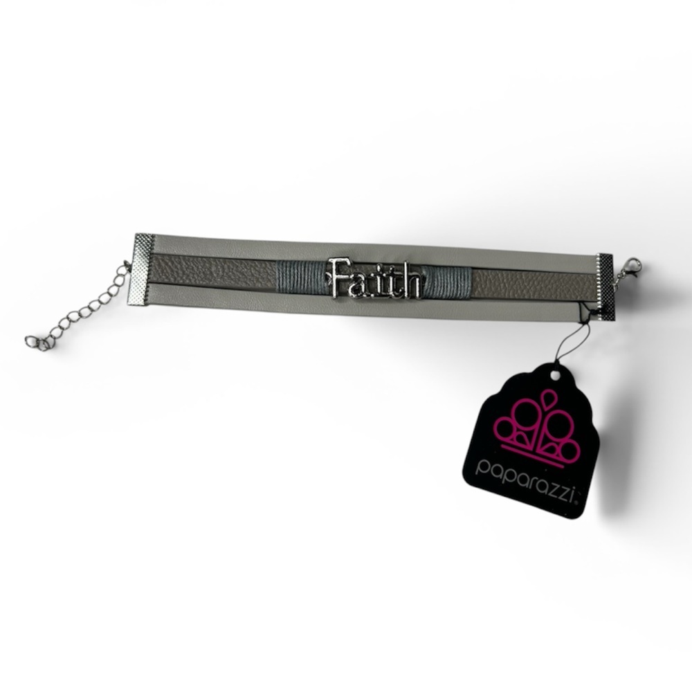 Paparazzi Silver 'Faith' Charm Bracelet